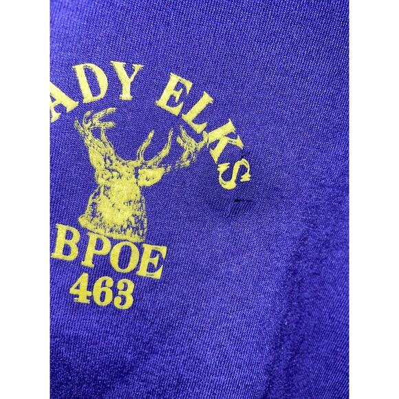 Vintage Lady Elks Shirt BPOE 463 Deer Tee Jerzees HOLE XL X-Large 90s VTG - Picture 4 of 9